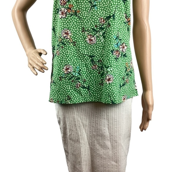 Daniel Rainn Top Size XS Green Floral Sleeveless - Picture 3 of 7